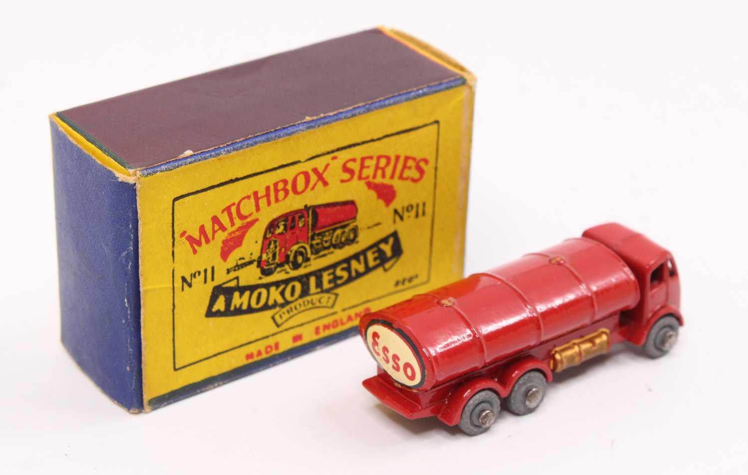 Matchbox Lesney No. 11 ERF Petrol Tanker in red with gold trim and large ESSO decal to the rear, - Image 2 of 2