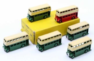 Dinky Toys No. 29C/290 Double Deck Bus original trade box containing 6 examples, with 5 being in