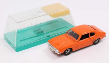 Marklin No.1822 Ford Capri, orange body with black interior, in the original plastic casing (NMM-