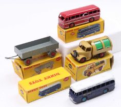 Dinky Toys boxed model group of 4 comprising No. 252 Bedford Refuse Wagon, No. 282 Duple