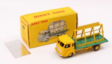 French Dinky Toys, 33-C Simica Glaziers truck, yellow cab and chassis with yellow hubs, green