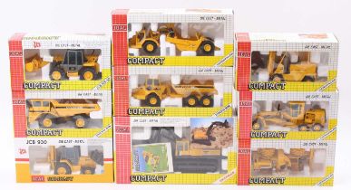 A collection of nine boxed Joal Compact earth moving and construction vehicles to include a