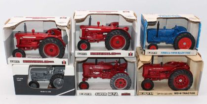 6 various ERTL 1/16th scale tractors, with examples including an International 650 Diesel, a Fordson