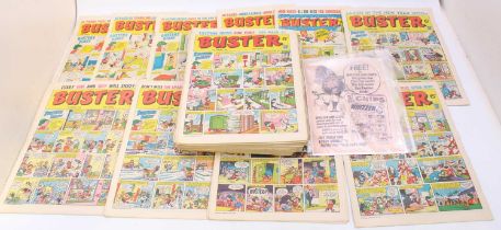 A complete run of 1965 Buster comics, complete with Guy Fawkes mask free gift, set appears complete,