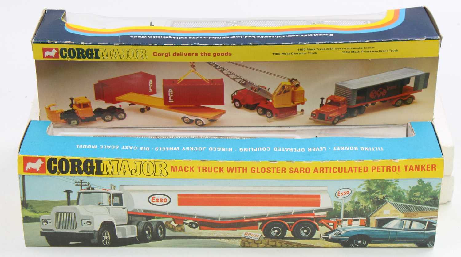 2 Corgi Toys boxed Mack Petrol Tankers comprising No. 1152 Mack Truck with articulated petrol - Image 2 of 2