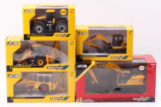 One box containing five various boxed Britains JCB interest, construction and agricultural