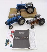 Universal Hobbies and SpecCast 1/16th scale tractor group, 3 unboxed examples comprising a Universal