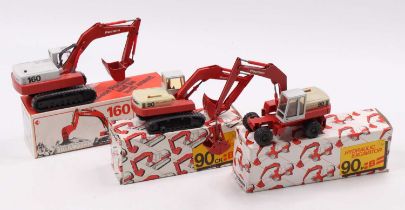 A collection of Conrad 1/50 scale Poclain earth moving and construction vehicle group to include a
