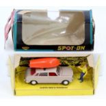 Spot On No. 410 Austin 1800 with rowboat, light brown with red interior, grey steering wheel, orange