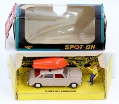 Spot On No. 410 Austin 1800 with rowboat, light brown with red interior, grey steering wheel, orange