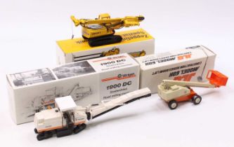 A collection of mixed scale earth moving and construction diecasts to include a Conrad 2814 Zeppelin