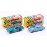 Lone Star Flyers boxed model group, 2 examples comprising No. 11 Gran Tourismo coupe, blue body with