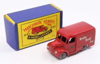 Matchbox Lesney No.47 Trojan Van "Brooke Bond Tea" logo with metal wheels, sold with an original