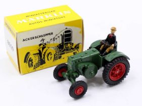 Marklin No.8029 Lanz farm tractor, green body, red hubs, black tyres, metal driver, very little