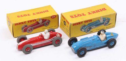 Dinky Toys boxed model group of 2 comprising No. 231 Maserati Racing Car, red body & wheel hubs,