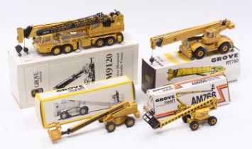One box containing a collection of Grove 1/50 scale construction and earth moving diecasts to