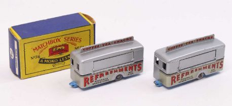 Matchbox Lesney No. 74 Mobile Refreshments Canteen, 2 examples, one of which is boxed, both models