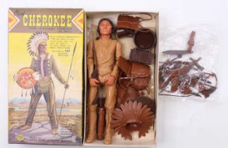 A Marx Toys Chief Cherokee, the Action Indian, housed in the original card box, with various