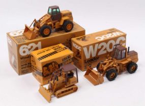 An NZG and Conrad 1/35 scale Case Earth Moving and Construction Vehicle Group to include a Conrad