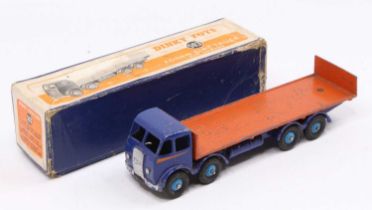 Dinky Toys No. 503 Foden Flat Truck with Tailboard 1st issue cab - blue cab and chassis, orange back
