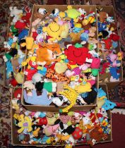 A large collection of McDonalds children's plush soft toys, with examples including Mr Square, The