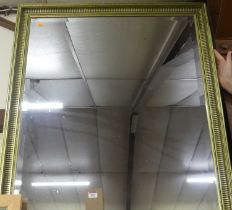 A modern gilt framed and bevelled rectangular wall mirror, 113 x 88cm