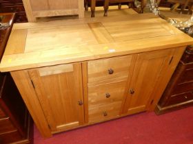 A contemporary light oak sideboard, w.110cm