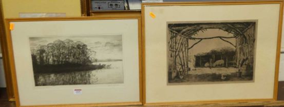 Alfred Blundell - The End of the Island, etching, signed and titled in pencil to the margin,