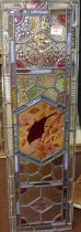 A Victorian stained glass lead light, 75 x 22.5cm