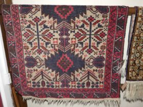 A Turkish woollen hall rug, 134 x 86cm