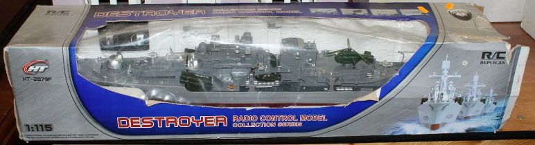 An RC Replicas 1/115th scale radio controlled model of a Destroyer Warship in its original box