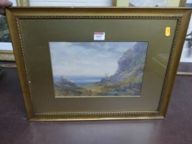 Robert Cunliffe - Coastal landscape watercolour, signed with monogram and dated 1914 lower right,