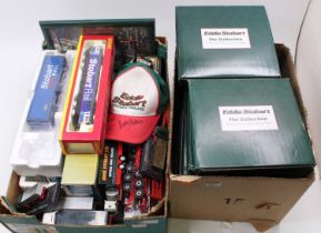 A mixed collection of Eddie Stobart collectibles to include diecast vehicles, and collector plates