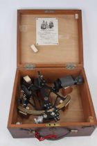 A late 20th century sextant by Cook & Son Ltd of Hull, having a 6½" radius, with brass scale reading