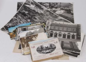 A collection of postcards and ephemera, to include black and white photographs of the Midland Bank