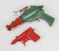 A Lonestar Toys Stingray cap pistol length 18cm, and a red painted spud gun
