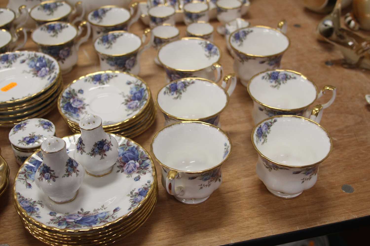 An extensive collection of Royal Albert table wares in the Moonlight Rose pattern, having printed - Image 4 of 6