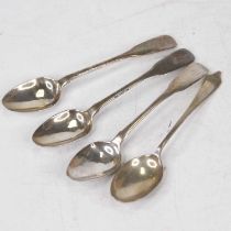 Four various 19th century and later silver teaspoons, 2oz