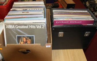 Two boxes of vintage 12" vinyl records, to include ABBA Greatest Hits vol.II, Big Fun - A