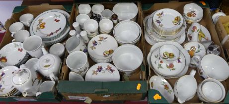 A large collection of Royal Worcester Evesham pattern tea and dinner wares (three boxes)