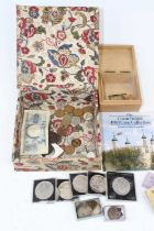 A collection of miscellaneous coins to include The Great British 1983 Coin Collection, American half