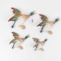 A graduated set of four Beswick wall mounted flying ducks, each impressed Beswick Made in England