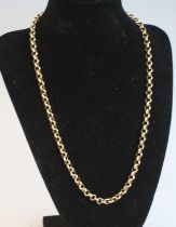 A 9ct yellow gold round belcher link chain, with trigger clasp, length 553mm, width 5.8mm, gross