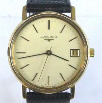 A stainless steel and yellow gold plated Longines Grande Classique quartz watch, having a round