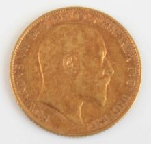 Great Britain, 1907 gold half sovereign, Edward VII, rev: St George and Dragon above date. (1)