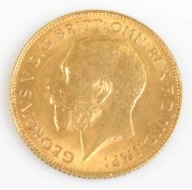Great Britain, 1913 gold half sovereign, George V, rev: St George and Dragon above date. (1)