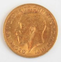 Great Britain, 1912 gold half sovereign, George V, rev: St George and Dragon above date. (1)