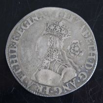 England, 1562 sixpence, Elizabeth I (1558-1603) crowned bust left with rose behind, mint mark