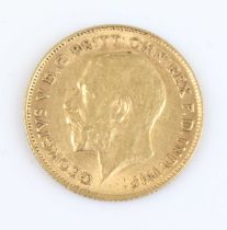 Great Britain, 1911 gold half sovereign, George V, rev: St George and Dragon above date. (1)