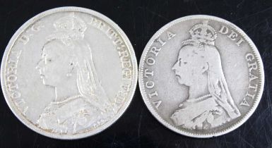 Great Britain, 1889 crown, Victoria jubilee bust, rev: St George and Dragon above date, together